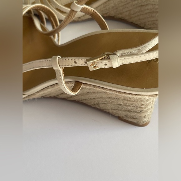Reformation Cream Ava Wedge Espadrille Sandal Size 10 NEW - Picture 6 of 7